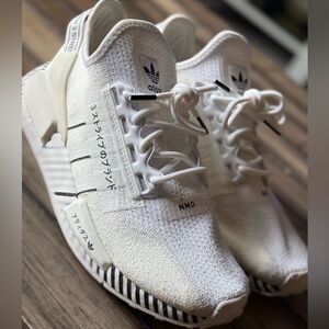 Adidas White and Black Athletic Shoes with Breathable Knit Design